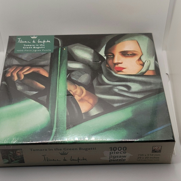 Adult Jigsaw Puzzle: Tamara in the Green Bugatti, 1929 (1000 Pieces) *NEW* - Picture 1 of 4